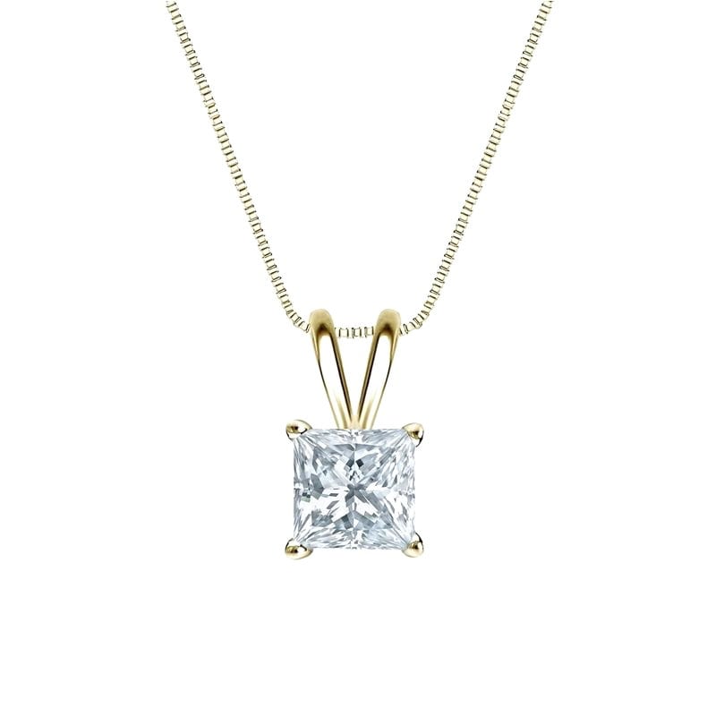 18ct White Gold 0.30ct Princess Cut Diamond Pendant